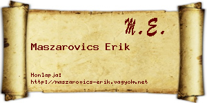 Maszarovics Erik névjegykártya