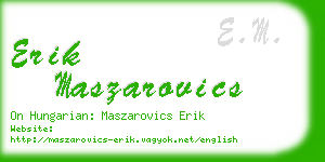 erik maszarovics business card